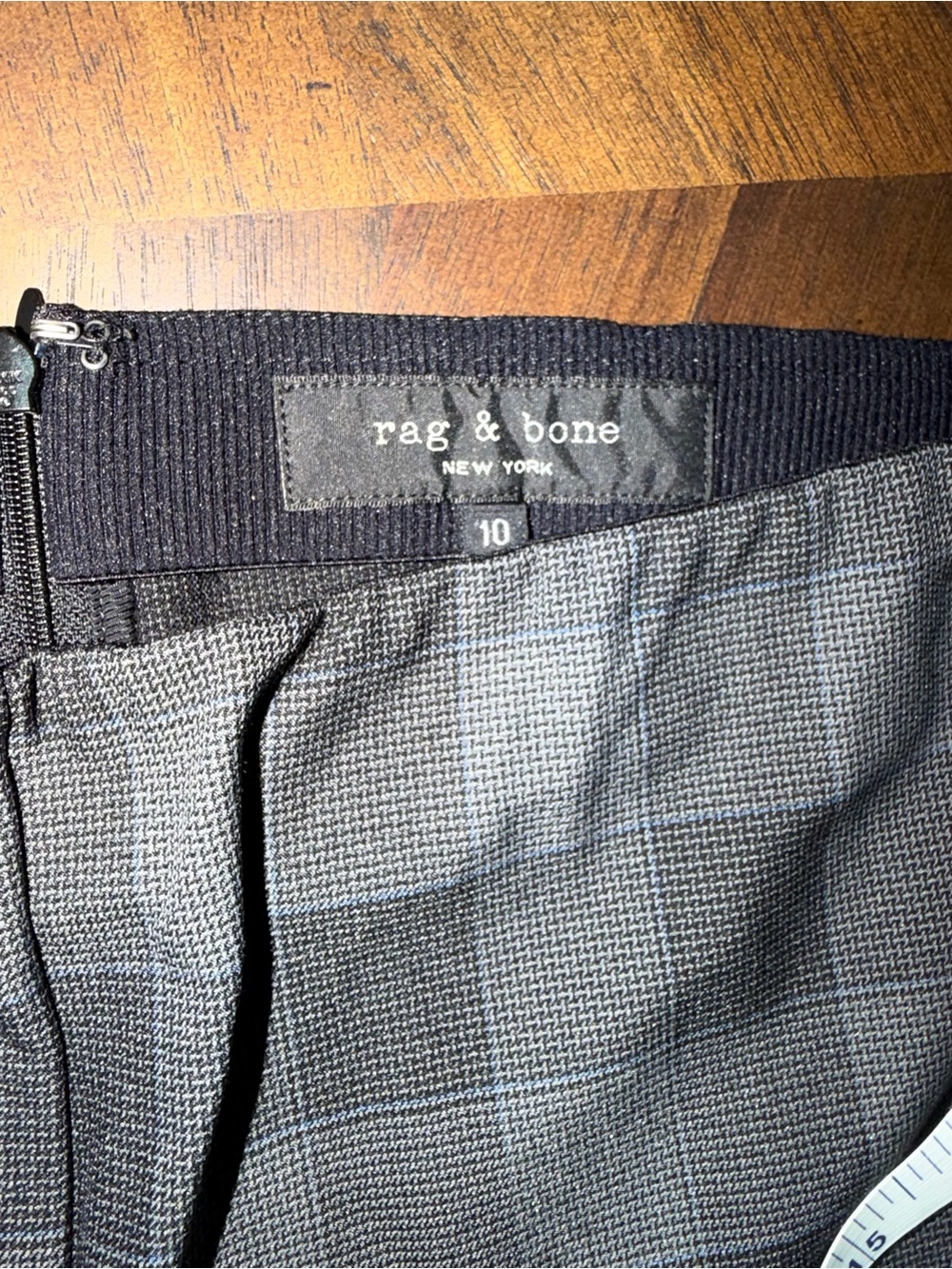 rag & bone Gray Plaid Straight Leg Pants